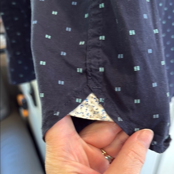 Denim & Flower  Men's Navy Blue Polka Dot Shirt - Picture 4 of 6